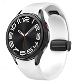 voordelige Samsung horlogebanden-Horlogeband voor Samsung Galaxy Watch 7/6/5/4  40/44mm, Watch 5 Pro 45mm, Watch 6 Classic 43/47mm, Watch 4 Classic 42/46mm Siliconen Echt leer Vervanging Band Verstelbaar Sportband Leren koppeling