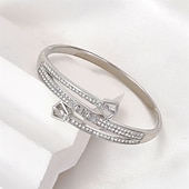 cheap Bracelets-Zircon Classic Totem Series Elegant Fashion Personalized Simple Chrome Bracelet Jewelry Silver / Golden For Wedding Party Engagement Prom