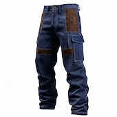 abordables Pantalons Cargo-Homme Pantalons Cargo Pantalon cargo Pantalon en velours côtelé Pantalons de Travail Pantalon en daim Patchwork Multi-poches Jambe Droite Uni Évacuation de l&#039;Humidité Respirant Longueur complète