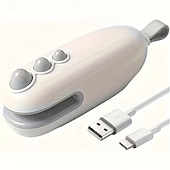 preiswerte Küchenutensilien &amp; Gadgets-1 Mini-Beutelversiegler mit Schneidevorrichtung und Magnet, tragbarer, wiederaufladbarer 2-in-1-Handbeutelversiegler zum Verschließen und Schneiden von Lebensmittelbeuteln, Heißsiegelgerät für