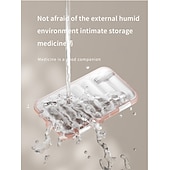 economico deposito bagagli e viaggi-Portapillole portatile con 21/28 scomparti, dispenser per farmaci settimanale, grande scomparto diviso, adatto per vitamine e farmaci quotidiani, ideale per viaggi, casa o come regalo.