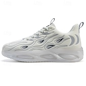 abordables Chaussures de Course pour Hommes-Homme Basket Course Marche Occasionnel Tricoté Confortable Antidérapant Respirant À lacets Noir Blanche Rouge Été Printemps Automne
