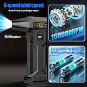 cheap Vehicle Cleaning Tools-Handheld Powerful Turbofan Yard Lawn and Gardening/snow Removal Tools/machines High-speed Brushless Motor Built-in Large Capacity Battery Car Dust Removal Fan Portable Outdoor Dust Removal Fan!