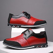 economico Scarpe casual degli uomini-scarpe slip-on trapuntate rosse e nere da uomo con lacci elastici - calzature casual alla moda per le uscite del fine settimana