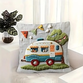 levne Hodte polštáře, vložky a kryty-2D plochý tisk vintage stan povlak na polštář digitálním potiskem dekorativní polštář na pohovku, ložnici, obývací pokoj, bytové dekorace