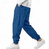 cheap Joggers-Men's Sweatpants Joggers Trousers Casual Pants Jacquard Drawstring Elastic Cuff Plain Comfort Breathable Full Length Outdoor Casual Daily Vacation Sports Blue Black Stretchy