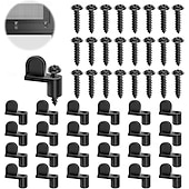 preiswerte Baumaterialien-24 Stück 3/8-Zoll-Druckguss-Türglas-Fenstergitterclips mit Schrauben für Sturmtürhalterungen und Fenstergitterbefestigungen, robuste schwarze Beschläge für den privaten und gewerblichen Gebrauch