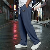 baratos Perna Reta-Homens Calças Esportivas Calça de moletom com pernas largas Calças Calças de moletom abertas Com Cordão Cintura elástica Tecido Respirável Comprimento do joelho Esportes Casual Diário Roupa de rua
