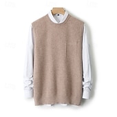 economico Maglioni di lana da uomo-maglione girocollo da uomo in pura lana e cashmere di alta qualità, classico, morbido, caldo e traspirante