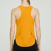 cheap Women's Shirt-Women's Solid Colored Tank Top Workout Tops Loose Fit Elastic Sweat-Wicking Breathable Tennis Pickleball Yoga Crew Neck Top Black White Yellow Tennis Clothing