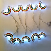 economico Luci interne a batteria e USB-Luci a stringa fatate LED arco di ferro 1.5m 10 LED funziona a batteria decorativa luci da appendere per festa di capodanno matrimonio stanza dei bambini