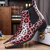 cheap Chelsea Boots-Men's Brown Leopard Print Chelsea Boots – Trendy and Bold Design, Ideal for Casual Wear, Street Style and Fashion-forward Occasions