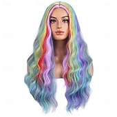 cheap Carnival Wigs-Carnival Wig 2026 Red Black Blue Curly Long Synthetic Festival Wig Mardi Gras Parade Cosplay Costume Hair for Women