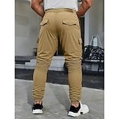 economico Pantaloni cargo-Per uomo Pantaloni Cargo Pantaloni Coulisse Multi-tasche Semplice Indossabile All'aperto Quotidiano Campeggio &amp; Escursionismo Moda Classico Nero Verde militare