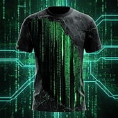 economico Magliette 3D-Per uomo Illusione ottica 3D Codice Maglietta Manica Corta maglietta Stampa 3D Girocollo Camicia Esagerato Designer Quotidiano Club Feste Nero 1 Nero 2 Estate Primavera Tutte le stagioni Abbigliamento