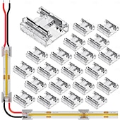 Недорогие LED аксессуары-10 шт., 20 шт., 50 шт. Разъемы 4-в-1 для светодиодных лент 8 мм, 10 мм, 2-контактные, cob/smd 2835/3528, прямые, угловые, между полосами &amp;от полосы к проводу