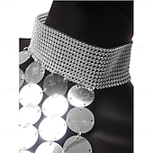 cheap Tops &amp; Sets-Samba Dancewear Splicing Sequins Women's Performance Party Theme Party Sleeveless Polyesterl Performance Costume