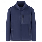 voordelige Sportjacket-Voor heren Winterjack Fleecejack Vrijetijdsjas Vakantie Dagelijks Thermisch Warm Zak Fleece Herfst winter Effen Modieus Streetwear Opstaand Normaal Zwart Rood Khaki Leger Groen Donkerblauw Jacks