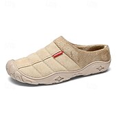 economico Ciabatte e infradito da uomo-scarpe slip-on trapuntate marroni da uomo con fodera in pile: calzature calde e comode per l'inverno e le uscite informali