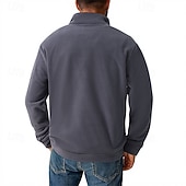 cheap Basic Sweatshirts-Men's Sweatshirt Fleece Sweatshirt Pullover Quarter Zip Sweatshirt Black Army Green Navy Blue Khaki Dark Gray Half Zip Plain Casual Daily Sports &amp; Outdoor Polyester Streetwear Basic Casual Fall