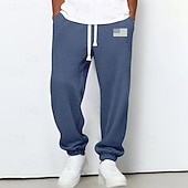 economico pantaloni da jogging-Per uomo Pantaloni da tuta Joggers Pantaloni Pantaloni a Nido d'Ape Coulisse Tasca Elastico in vita Semplice Comodità Morbido All'aperto Casuale Quotidiano Moda Stile Classico Marrone Scuro Nero