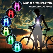 levne Dekorativní světla-LED běžecká vesta s předním světlem, reflexní outdoorové vybavení pro muže/ženy, nastavitelné LED světlo pro noční běh, cyklistiku a venčení psů, dobíjecí přes USB, více režimů svícení