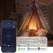 halpa USB-nauhavalot-Älykäs Kauko-ohjattava LED Keiju Narun Valot Tuki App Ohjaus USB Virtalähde 200/100/50 LED Musiikkisynkronointi RGB Värinvaihto Häät Koti Makuuhuone Juhlakoristeet