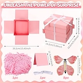 abordables Cadeaux-Cadeaux de Saint-Valentin pour Maman Femmes Boîte Cadeau Explosive Papillon Surprise avec Papillons Volants pour Anniversaire de Mariage