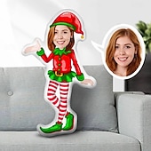 cheap Personalized Textiles-Personalized Customized Christmas Photo Face Pillow Creative DIY Humanoid Cushion Funny Birthday Gift For Friends Unique Picture Pillow Custom Photo Gifts Xmas