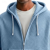 economico Felpa Tattica-Per uomo Felpa con cappuccio Felpa con cappuccio a zip intera Felpa con cappuccio a nido d&#039;ape Felpa con cappuccio tattica Blu marino Verde Grigio chiaro Azzurro Con Cappuccio Semplice Cerniera