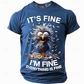  Homme Poussin Grossier T-shirt Manche Courte T-shirt Impression 3D Col ras du cou Chemise Mode Quotidien Quotidien Rue Vert 1 # Bleu 2# Noir 2 Été Printemps Vêtement Tenue S M L XL XXL XXXL
