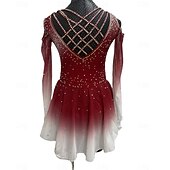 voordelige Schaatsjurken-Kunstschaatsjurk Dames Voor meisjes Schaatsen Jurken Outfits Zwart Wit Roze Lapwerk Asymetrische zoom Netstof Spandex Hoge Elasticiteit Opleiding Oefenen Wedstrijd Kunstschaatskleding Kristal