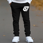  Unisexe Garçons 3D Graphique 67 Pantalons Pantalons de survêtement Printemps Automne Streetwear Basique Enfants 4-12 ans Extérieur Sport Occasionnel Coupe régulière