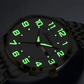 baratos Relógios Quartz-Relógio de Pulso Masculino Avançado Relógio de Quartzo Masculino Fashion Relógio Luminous com Calendário A Melhor Opção de Presente para Homens