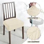 economico Fodera per sedia da pranzo-Coprisedia elasticizzati in jacquard a foglia, morbidi coprisedili elastici per sala da pranzo, cucina, arredamento per la casa, fodera rimovibile antipolvere e antimacchia.