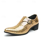 baratos Sapatos de monge-Mocassins masculinos azuis de verniz com fivela - calçado formal elegante para eventos especiais e trajes de noite.
