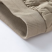 cheap Men's Downs &amp; Parkas-Men's Winter Coat Quilted Jacket Padded Jacket Pocket Quilted Polyster Outdoor Casual Daily Regular Fashion Streetwear Contemporary Thermal Warm Winter Solid Color Black Khaki Army Green Puffer Jacket