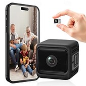 abordables Cámaras de red IP de interiores-Sistema de vigilancia para exteriores con cámara inteligente HD de visión nocturna y control por aplicación. &amp;Almacenamiento en la nube SD (tarjeta no incluida): para niñera/monitoreo de cámara,