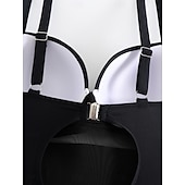 Недорогие Монокини-Женский купальник с одним куском сексуальный с вырезом монокини контролирующий живот высокая талия облегающий без спинки элегантный для отпуска однотонный цвет V-образный вырез без рукавов