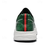 tanie Casualowe sneakersy-męskie zielone trampki ze sztucznej skóry – stylowe i wytrzymałe, idealne na co dzień, na niezobowiązujące wyjścia i do modnego stylu ulicznego