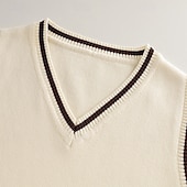 billiga Tröjor och koftor-Barn Pojkar Pullover tröja Färgblock Ärmlös V-ringad Utomhus Mode Marinblå Höst Kläder 4-12 år