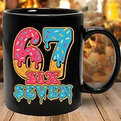 cheap Mugs &amp; Cups-67 Meme Mug Funny Gift Coffee Mug Vibrant Ice Cream Dripping 67 Design Perfect Sweet Gift for Dessert Lovers Friends or Coworkers
