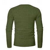 billiga Casual Henley T-shirt-Herr Waffle Henley Shirt T-shirts Långärmad Ensfärgat Slät Mode Designer Ledigt Färgblock Knappar Henley Utomhus Ledigt Dagligen Sommar Vår Höst Mörkgrå Svart Vin Henley T-shirt