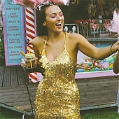 abordables Robes de Pratique-Samba Dancewear Sequins costume de performance pour femmes à thème de fête sans manches en polyester