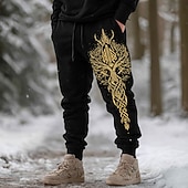 economico pantaloni da jogging-Per uomo Vichingo Albero della vita Arte celtica Pantaloni da tuta Joggers Pantaloni Misura del girovita medio Vita elastica con coulisse Vintage Retrò All'aperto Campeggio &amp; Escursionismo Caccia