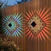 levne Venkovní nástěnná světla-2 ks solární čtvercové nástěnné světlo venkovní vodotěsné nádvoří světlo s dutou projekcí nástěnné světlo vánoční domov zahrada veranda balkon vnější stěna dekorace krajinářské světlo