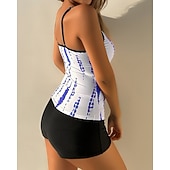 cheap Surfing Tankinis &amp; Bikinis-Women's Tankini Sets Bathing Suit Swimwear Swimwear Black White UV Protection Sleeveless - Surfing Beach Swimming Summer