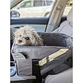 halpa Eläintuki ja -hoito-koiran turvaistuin, koiran turvaistuin pienille koirille, kannettava lemmikkien turvaistuin pennulle, keskikonsoli koiran turvaistuin turvallisella hihnalla, säilytystaskut, pehmeä tyyny