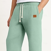 preiswerte Gerade Bein-Herren Jogginghose Hose Gerade geschnittene Sweatpants Waffelhose Kordelzug Tasche Elastischer Bund Einfach Komfort Volle Länge Sport im Freien Täglich Urlaub Mode Blau Schwarz Dehnbar