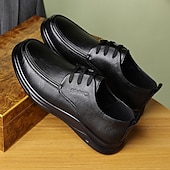 economico Scarpe Casual con Lacci-scarpe da lavoro da uomo marrone scuro, eleganti con lacci, in similpelle di alta qualità, perfette per l'ufficio e le occasioni professionali